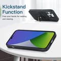 Pikkukuva 3 / 10: SKALO iPhone 14 Pro PU-nahkainen kortinhaltijan rengas - Musta