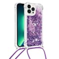 Miniatyrbillede 2 af 6: SKALO iPhone 14 Pro Kvicksand Glitter Mobile Collar - Lilla