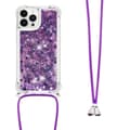 Miniatyrbillede 1 af 6: SKALO iPhone 14 Pro Kvicksand Glitter Mobile Collar - Lilla