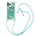 Pikkukuva 3 / 6: SKALO iPhone 14 Pro Max Juoksuhiekka Glitter Mobile kaulapanta - Turkoosi