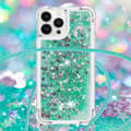 Pikkukuva 4 / 6: SKALO iPhone 14 Pro Max Juoksuhiekka Glitter Mobile kaulapanta - Turkoosi