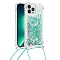 Pikkukuva 1 / 6: SKALO iPhone 14 Pro Max Juoksuhiekka Glitter Mobile kaulapanta - Turkoosi