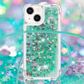 Miniatyrbillede 4 af 6: SKALO iPhone 14 Plus Kvicksand Glitter Mobile Collar - Turkis