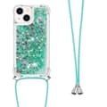 Miniatyrbillede 1 af 6: SKALO iPhone 14 Plus Kvicksand Glitter Mobile Collar - Turkis