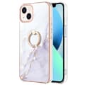 Miniatyrbillede 2 af 4: SKALO iPhone 14 Marmor TPU Cover med ring - #3