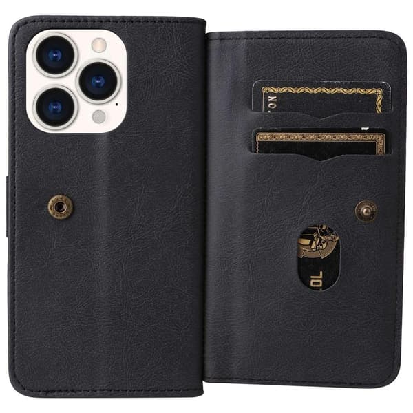 SKALO iPhone 14 Pro 10-RUM Flip Cover - Sort