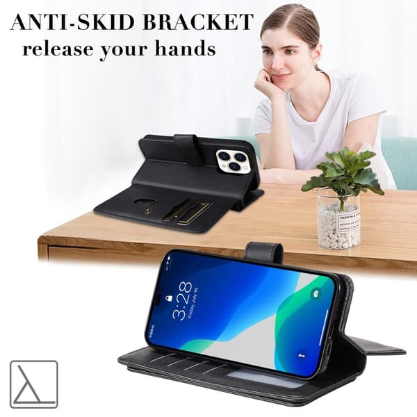 SKALO iPhone 14 Pro 10-RUM Flip Cover - Sort