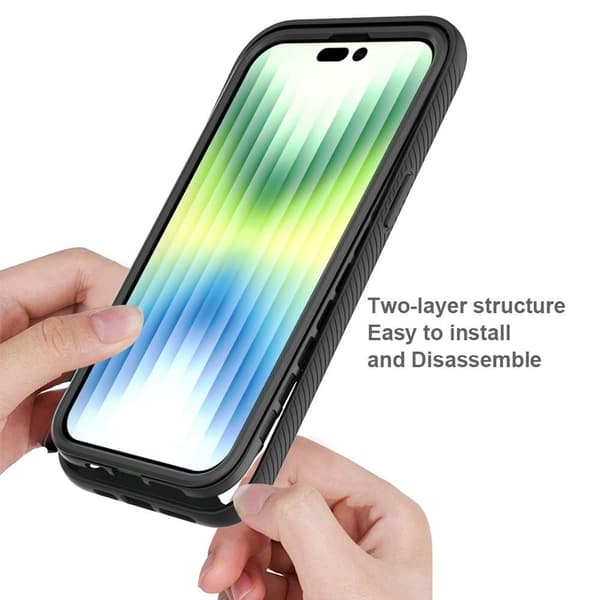 SKALO iPhone 14 Plus Stødsikker Clear Hybrid Cover - Sort