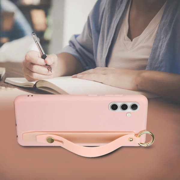 SKALO Samsung A04s 4G Håndrem TPU-cover - Pink