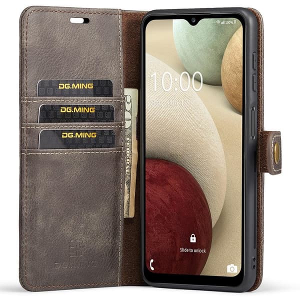 DG MING Samsung A04s 4G 2-in-1 magneetti lompakkokotelo - Harmaa