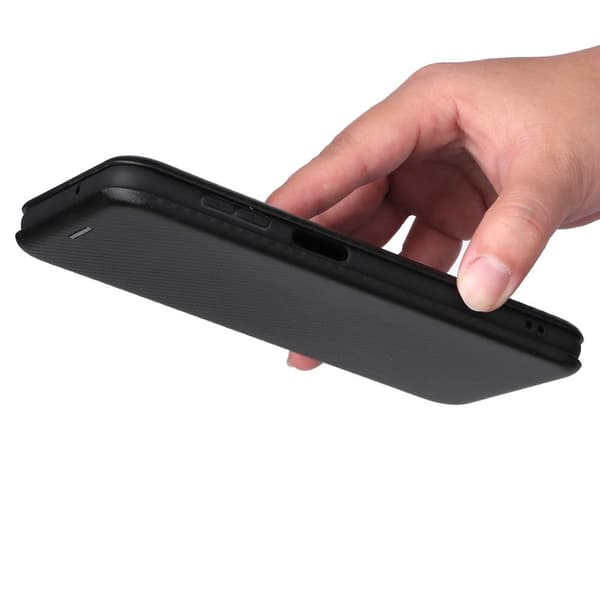 SKALO Samsung A04s 4G Carbon Fiber Lompakkokotelo - Musta