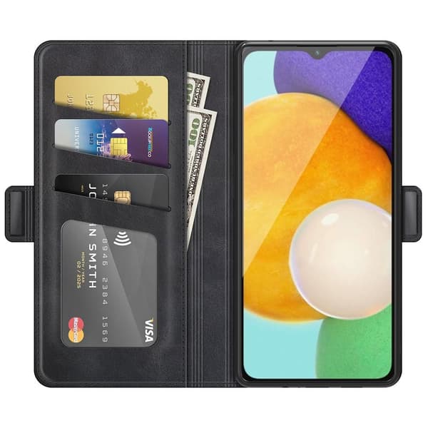 SKALO Samsung A04s 4G Premium Wallet Flip Cover - Sort