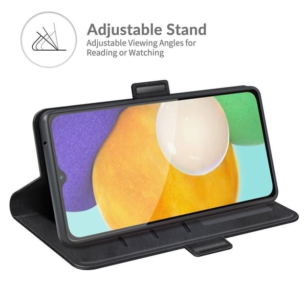 SKALO Samsung A04s 4G Premium Wallet Flip Cover - Sort