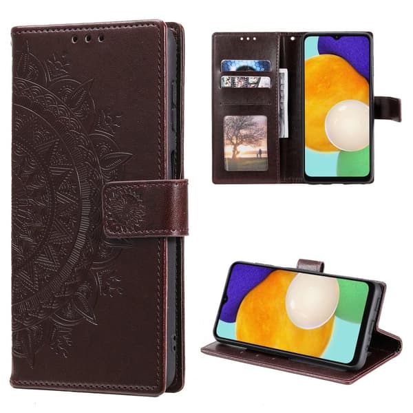 SKALO Samsung A04s 4G Mandala Flip Cover - Brun