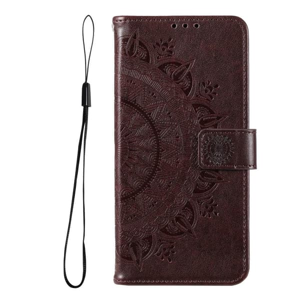 SKALO Samsung A04s 4G Mandala Flip Cover - Brun