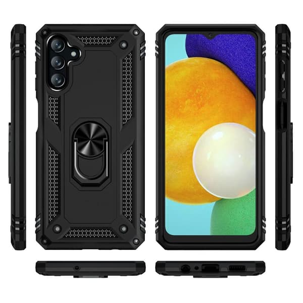 SKALO Samsung A04s 4G Armor Hybrid Metallring skal - Svart