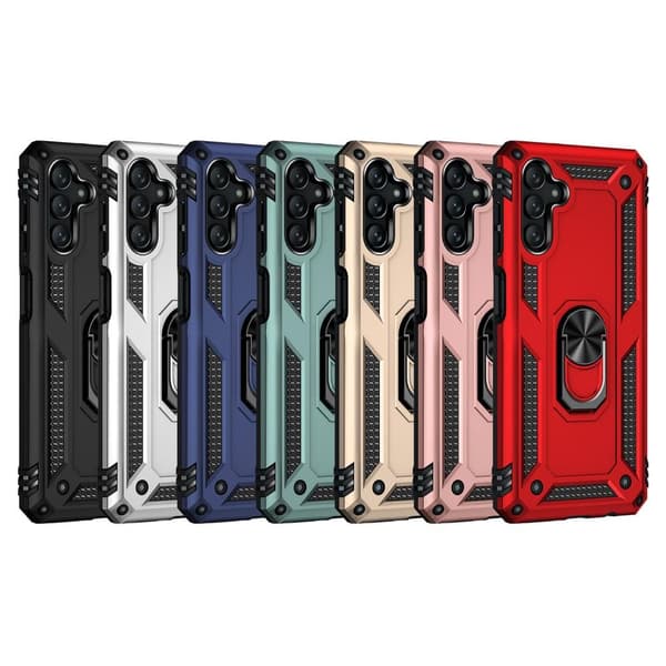 SKALO Samsung A04s 4G Armor Hybrid Metallring skal - Svart