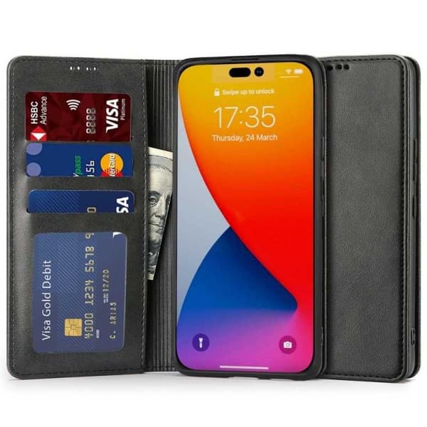 iPhone 14 Pro Max Plånboksfodral PU-Läder 4-FACK
