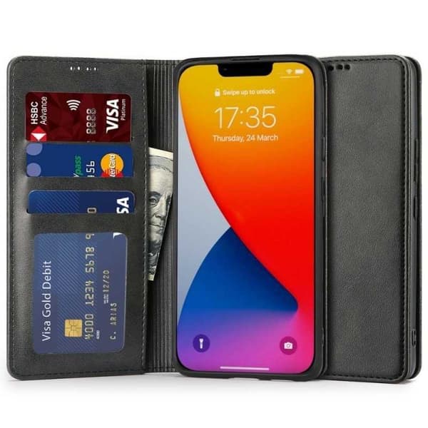 iPhone 14 Plus Pung Etui PU Læder 4 RUMM