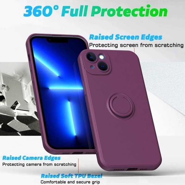 iPhone 14 stødsikkert cover med ringholder CamShield