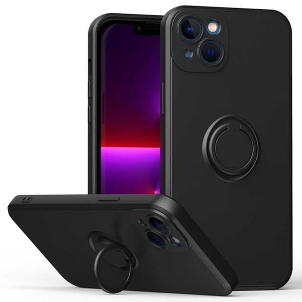 iPhone 14 stødsikkert cover med ringholder CamShield Rosa