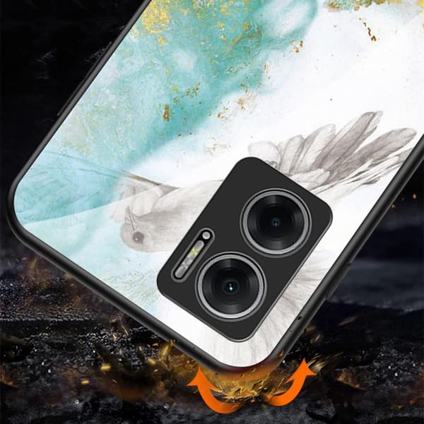 SKALO Xiaomi Redmi 10 5G Marmor Härdat Glas TPU-skal - Motiv 2