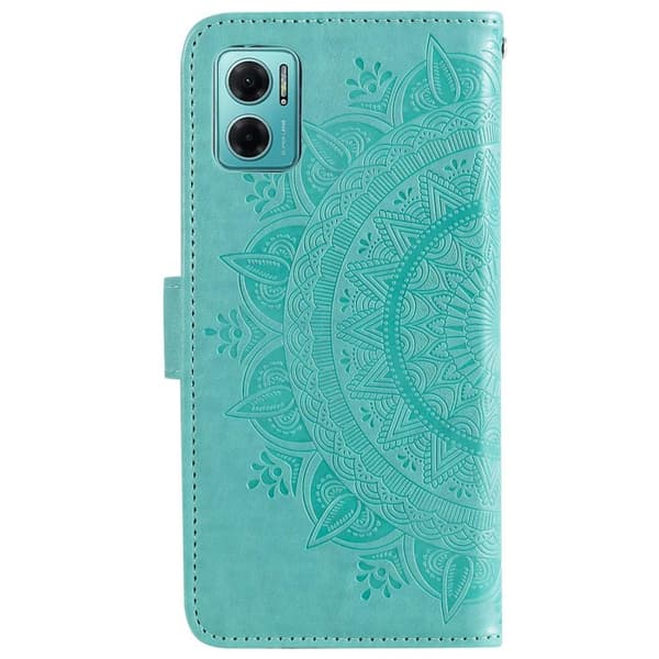 SKALO Xiaomi Redmi 10 5G Mandala lompakkokotelo - Turkoosi