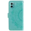 Pikkukuva 5 / 5: SKALO Xiaomi Redmi 10 5G Mandala lompakkokotelo - Turkoosi