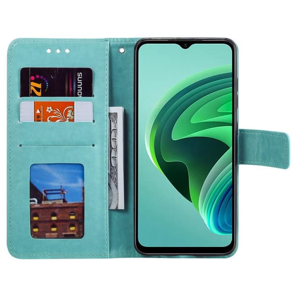 SKALO Xiaomi Redmi 10 5G Mandala lompakkokotelo - Turkoosi
