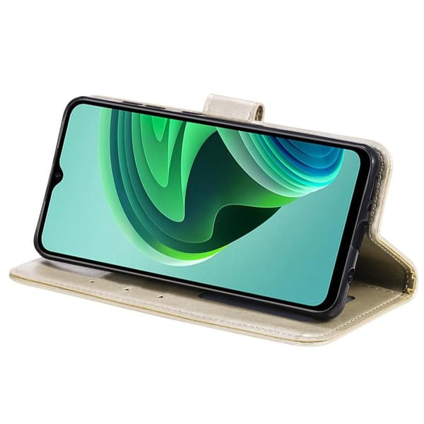SKALO Xiaomi Redmi 10 5G Mandala Flip Cover - Guld