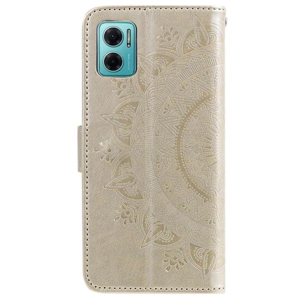 SKALO Xiaomi Redmi 10 5G Mandala Flip Cover - Guld