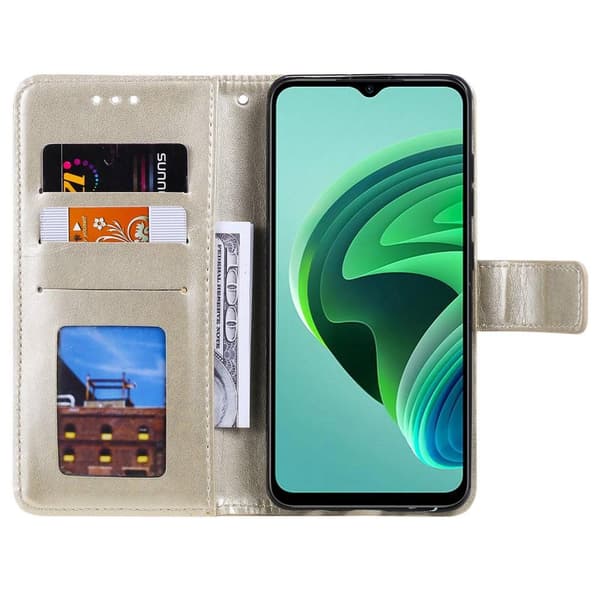 SKALO Xiaomi Redmi 10 5G Mandala Flip Cover - Guld