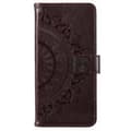 Miniatyrbillede 4 af 5: SKALO Xiaomi Redmi 10 5G Mandala Flip Cover - Brun