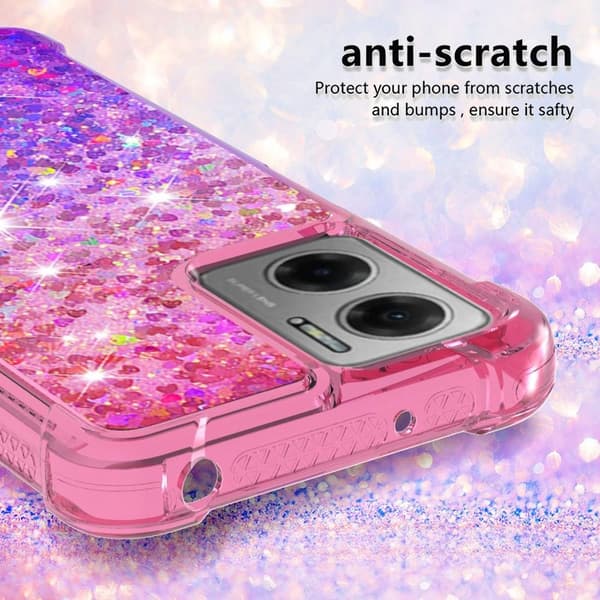 SKALO Xiaomi Redmi 10 5G Kvicksand Glitter Hjärtan TPU-skal - Rosa-Lila