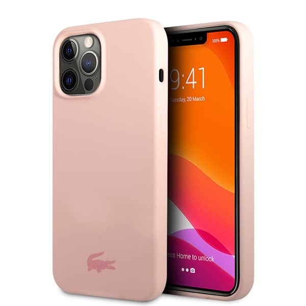 Lacoste iPhone 13 Pro Cover Liquid Silicone Glossy Logo Lyserød