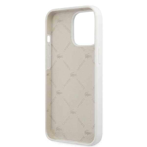 Lacoste iPhone 13 Pro Cover Liquid Silicone Allover Pattern Hvid