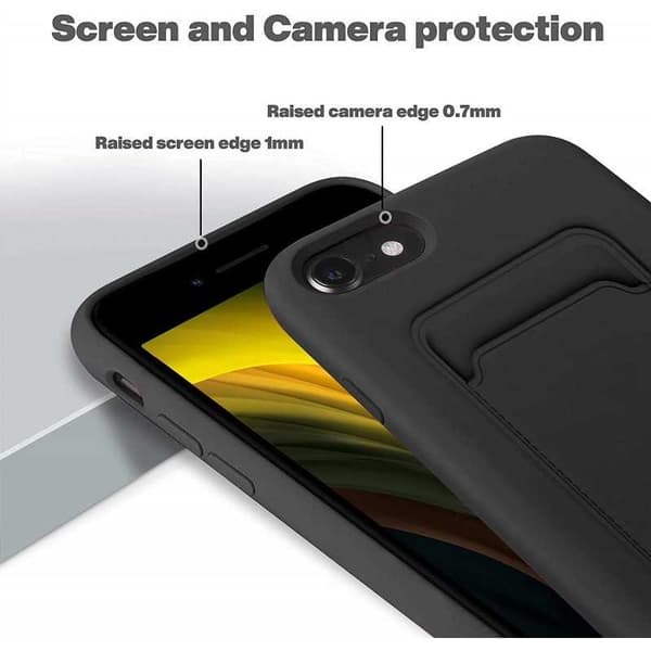 iPhone 7/8/SE (2020 & 2022) gummibelagt stødsikker etui med væske til kortrum