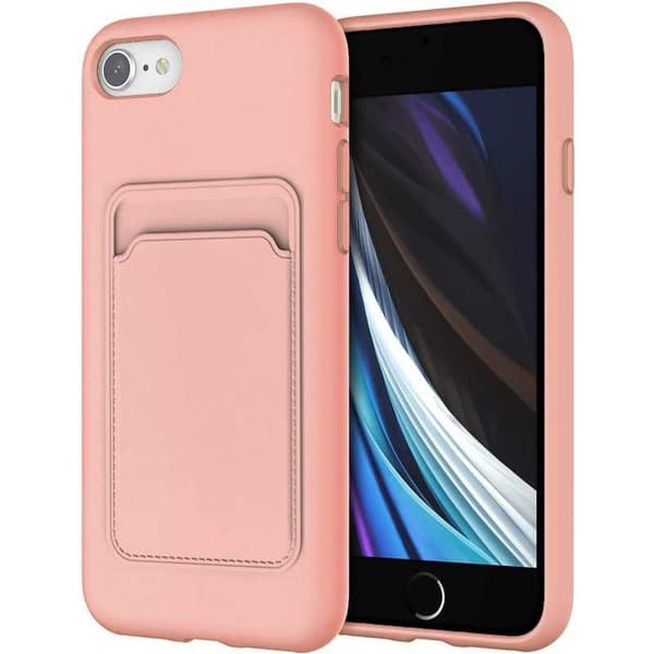 iPhone 7/8/SE (2020 & 2022) gummibelagt stødsikker etui med væske til kortrum