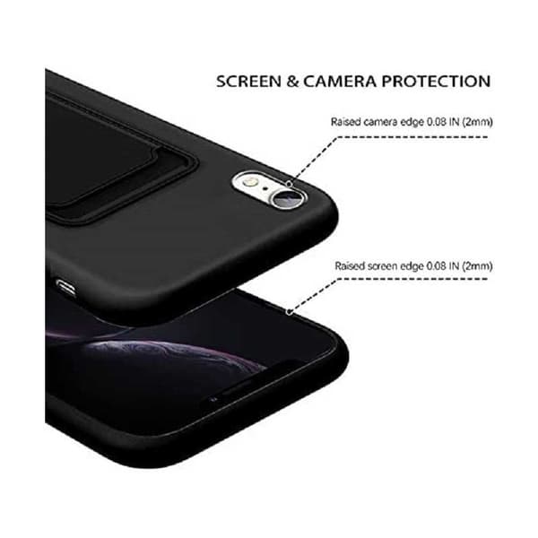 iPhone XR Gummibelagd Stöttåligt Skal med Kortfack Liquid