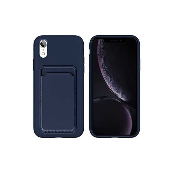iPhone XR Gummibelagd Stöttåligt Skal med Kortfack Liquid
