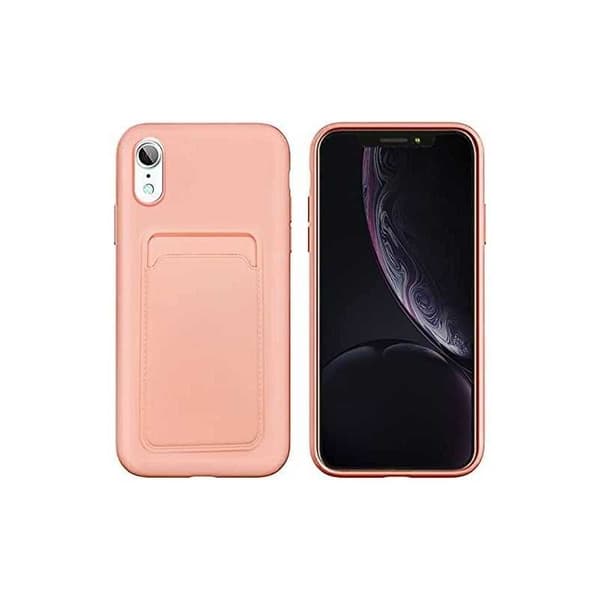 iPhone XR Gummibelagd Stöttåligt Skal med Kortfack Liquid