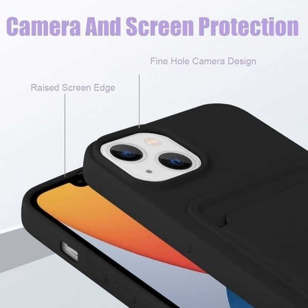 iPhone 12 Mini Kumitettu Iskunkestävä Kotelo Korttilokeron Liquid