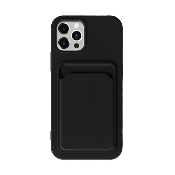 iPhone 13 Silikonskal med Korthållare - Svart