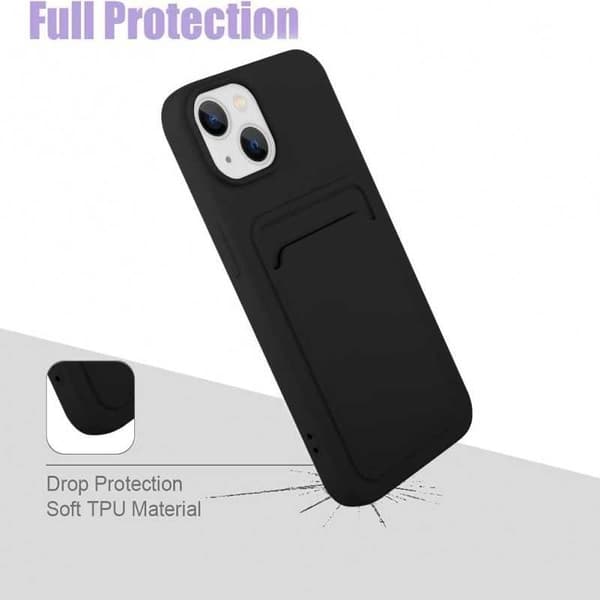 iPhone 13 Gummibelagd Stöttåligt Skal med Kortfack Liquid