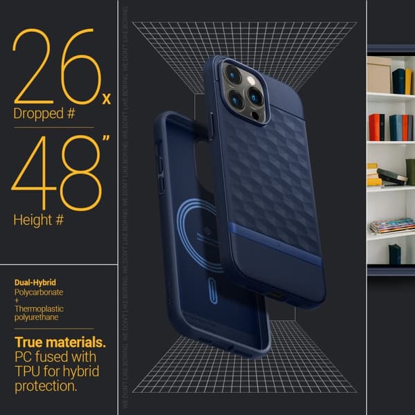 Caseology iPhone 14 Pro Kuori Parallax Mag Midnight Blue