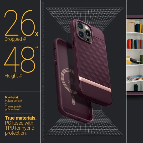 Caseology iPhone 14 Pro Max Kuori Parallax Mag Burgundy Bean