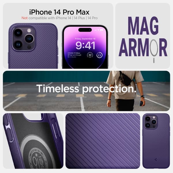 Spigen iPhone 14 Pro Max Kuori Mag Armor MagFit Deep Purple