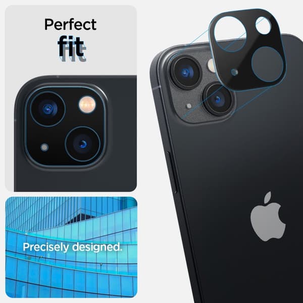 Spigen iPhone 14/iPhone 14 Plus Kamerabeskytter Glas.tR Optik 2-pak Sort
