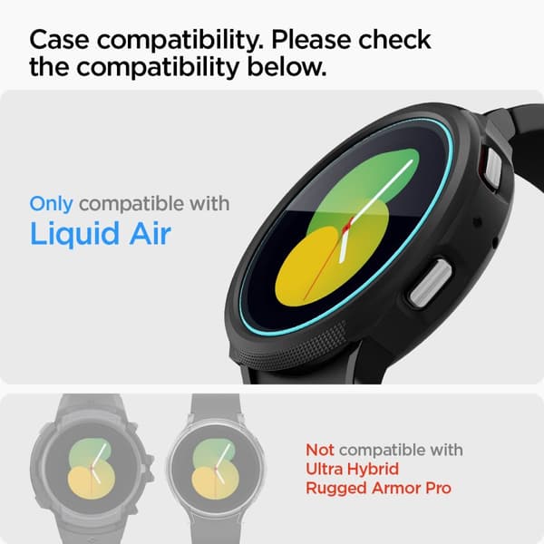 Spigen Samsung Galaxy Watch 4/5 44mm Skærmbeskytter GLAS.tR EZ Fit 2-pak