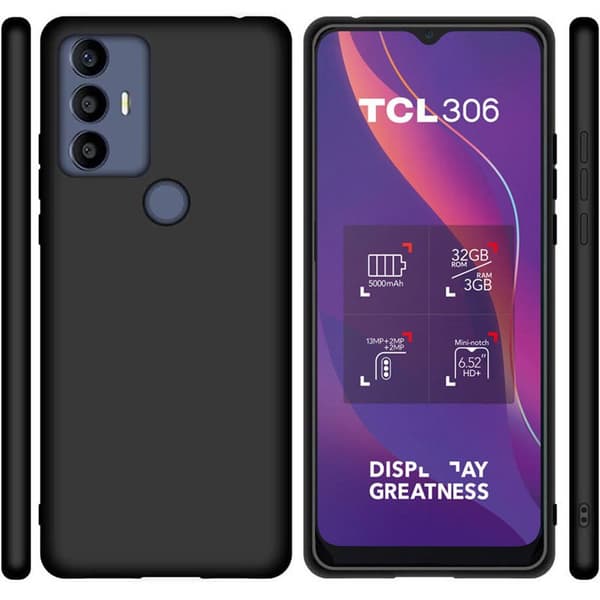 Silikone cover TCL 306 - Sort